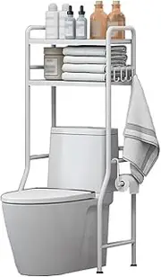 SPXMQSS Over Toilet Storage, Washing Machine Storage Unit, 2/3-Tier Bathroom Storage Rack, Freestanding Toilet Space Saver, Over The Toilet Cabinet, for Bathroom, Balcony A 49x19x133cm