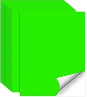 YEGAWEN Printable Sticker Paper for Inkjet Printer, 8.5" x 11" Matte Sticker Printing Paper Full Sheet Labels for Laser/Inkjet Printers (Fluorescent Green)