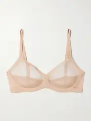 [Commando] Commando - Stretch-mesh Soft-cup Bra - Beige - small small Neutrals