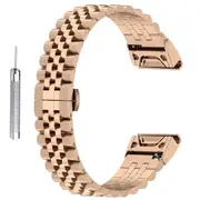 For Garmin Fenix 7S/6S/5S Stainless Steel 5 Beads Watch Strap Replacement Wrist Band with Tool