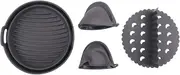Aswalling Silicone Air Fryer Liners Divider & Heat Mitts Reusable Air Fryer Accessories Non-Stick