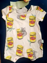 BNWT Vegemite S/S Romper Size 0 to 3 Months from Peter Alexander SALE