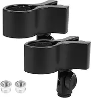 Universal Microphone Clip Holder - 2Pcs Adjustable Mic Clamp With Screw Adapter 5/8" to 3/8" for Microphone Stand