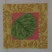 Leaf with gold background Handpainted Needlepoint Canvas