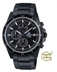 在飛比找Yahoo!奇摩拍賣優惠-【天龜】CASIO EDIFICE  簡約黑銀 三眼計時賽車