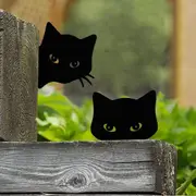 Garden Iron Cat Peeping Silhouette Stake Decoration Cat Yard Art Statues Lawn Decoration
