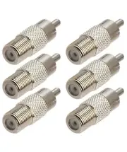 6x F-Type Jack Female to RCA Plug Male Adapter Connector Coax Cable TV Antenna