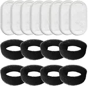 16 Packs Cat Water Fountain Filters, Hantoc Replacement Pet Water Fountain Filters 8pcs Activated Carbon Filter & 8pcs Foam Sponge for 3.2L Stainless Steel Cat Fountain & PLWF003 with Active Carbon