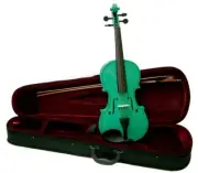 Merano 1/10 Violin with Case, Bow, Rosin for Student, Beginner, Gift - Green