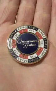 NEW PRG Duo Magnetic Metal Yardage Golf Ball Marker QUEENSTOWN HARBOR THE RIVER