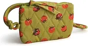 [Vera Bradley] Cotton Zip Card Pouch Lanyard, Tiny Tomatoes Palm