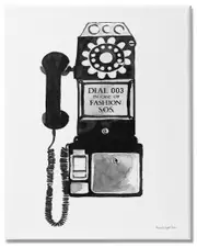 Stupell Industries Dial In Case of Fashion S.O.S. Vintage Telephone Stretched Canvas Wall Art by Mercedes Lopez Charro