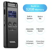 32G Digital Voice Recorder Mini Voice Activated MP3 Sound Audio Recorder K1W4