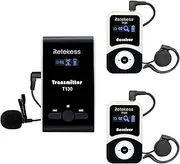 Retekess T130 Wireless Tour Guide System, Church Translation System, Sound, 99 Channels, Audio Transmission System for Court,Training,School (1 Transmitter 2 Receivers)