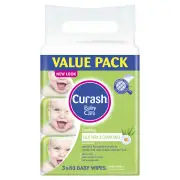 Curash Babycare Aloe Vera & Chamomile Baby Wipes 80 X 3
