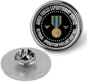 Silver Armed Forces Expeditionary Service Operation Vigilant Sentinel Lapel Pin