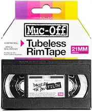 Muc-Off Tubeless Rim Tape, 21mm - Adhesive Rim Tape Tyre Liner for Tubeless Tyres - Tubeless Kit with 10m Roll of Bike Tape for MTB/Road/Gravel Bikes