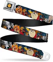 [Buckle-Down] Men's Seatbelt Belt Looney Tunes Kids, Looney Tunes