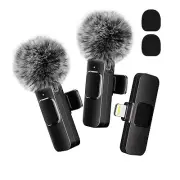 Wireless Lavalier Microphone Video Audio Recording Mic For iPhone Android Live
