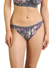 [Sans Complexe] Lara Microfibre High Leg Hipster Briefs in Grey/Print