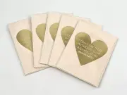 NEW Paper Source Bridesmaid Proposal Cards Envelope Gold Blush Pink Set Of 5