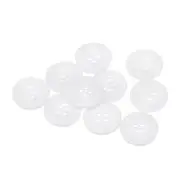 10pcs Resin Sewing Buttons 1" Round Flat 4-Hole Craft Buttons, White
