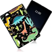 Black Frosted Case for Samsung Galaxy Tab S6 Lite 10.4 Inch 2024/2022/2020, Soft TPU Slim Shockproof Tab S6 Lite Case, Anti-Slip Rubber Matte Bumper for Samsung S6 Lite Case, Cute Dinosaur