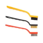 (3pcs Colorful)Wire Brush Set Curved Handle Masonry Brush Metal Detail Brushe