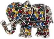 [BBirtyQV] Colored Diamond Elephant Brooch, Retro And Personalized Animal Brooch, Suit, Backpack, Pin, And Collar, Metal Zinc Acrylic, Metal Zinc Acrylic
