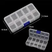 Clear Plastic Organizer Box Case 10 Grids Jewelry Craft Storage Container 5"
