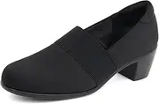 [ACANER] Women's Pumps Chunky Low Block Heel Slip-on Work Shoes Bunion Arch Support Comfortable Dressy Pumps