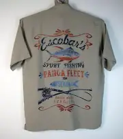Quicksilver NWT Men's Size Large Tan Escobar's Sport Fishing Short Sleeve Shirt