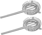AUTSUPPL 2pcs Stainless Steel Wine Strainer Professional Cocktail Filtering Utensils for Drinks Ice Blocker Bar Accessory Easy to Use Comfortable Grip for Home Bartenders