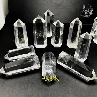 廠家直銷 純天然白水晶柱擺件 水晶六棱柱原石打磨 單尖 規格齊全