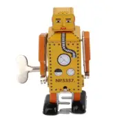 Handmade Mechanical Clockwork ROBOT LILLIPUT Wind Up Walking Tin Toy 3.8" For