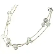 David Yurman Sterling Silver, 18K Gold and Prasiolite Beads Station Necklace 44"