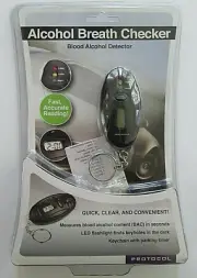 Protocol Alcohol Breath Checker w/Parking Timer, Keychain, & LED Flashlight