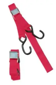 Parts Unlimited 1.5" HD Cam Buckle Red Tie Downs w/Built-In Assist (TD00100)