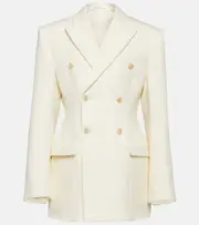 [Wardrobe.NYC] Wardrobe.NYC Contour double-breasted wool blazer UK 12 white