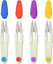 4PCS Portable Yarn Scissors Multipurpose U-Shaped Thread Scissors with Safety Co