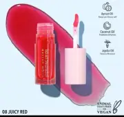 Moira Glow Getter Hydrating Lip Oil (008, Juicy Red), Vegan, Free of paraben NIB