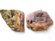 Pink Opal Rough Stones from Peru 130.4 grams. 2 Piece Lot