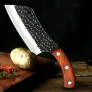 Handmade Forged Cleaver Knife Full Tang Chef Butcher Beef Cut Bones Wood Handle