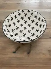 COCO & LOLA HALLOWEEN BROOM & WITCHES LARGE SERVING BOWL 12" GREAT QUALITY LOOK