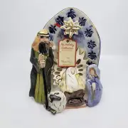Blue Sky Clayworks Heather Goldminc Lighted Traditional Nativity Tealight Holder