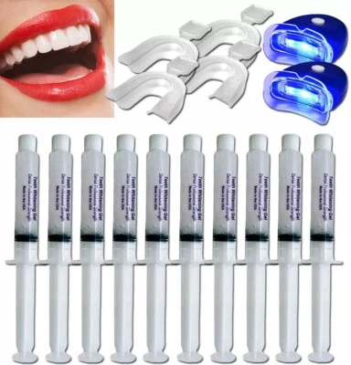 TEETH WHITENING LASER UV LED LIGHT KIT FOR 2 WHITENER 44% CP GEL BLEACH