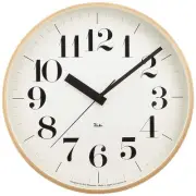 Lemnos wall clock analog radio clock natural color wood RIKI CLOCK RC WR08-27 be