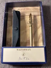 Waterman Ici Et La Fountain Pen Champagne & Gold Medium Pt New Old Stock In Box
