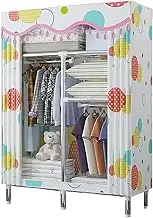 Wardrobe Portable Canvas Wardrobe for Bedroom, Wardrobe Shelves with Hanging Rail, Shelves, Fabric Cover, Clothes Closet Storage Organizer,White-90x46x170cm