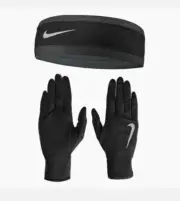 Nike Women's Dri Fit Dry Swoosh Reflective Running Headband & Gloves XS/S $30